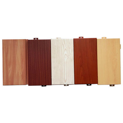 Panel penutup dinding warna kayu logam Panel aluminium prefabrikasi berpola