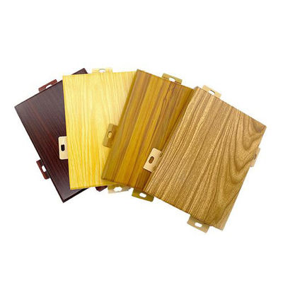 Emulasi Lembar Aluminium Perforasi Kayu 1.5mm-6mm Ketebalan Untuk Dekorasi Interior