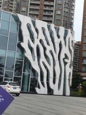 Baru Dekoratif Komersial Eksterior Acp Outdoor Fireproof Fasad Bahan Panel Cladding Eksterior 3D Aluminium Veneer