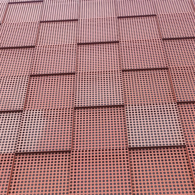 Lembar aluminium berlubang tahan api dengan desain khusus untuk dekorasi dinding eksterior